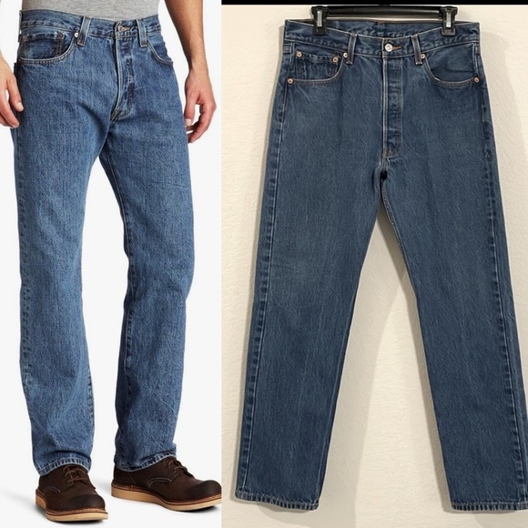 Levi’s Men’s 501 XX Jeans 34 X 34 Blue Cotton Classic Straight Leg Y2K 2007 - Picture 1 of 16